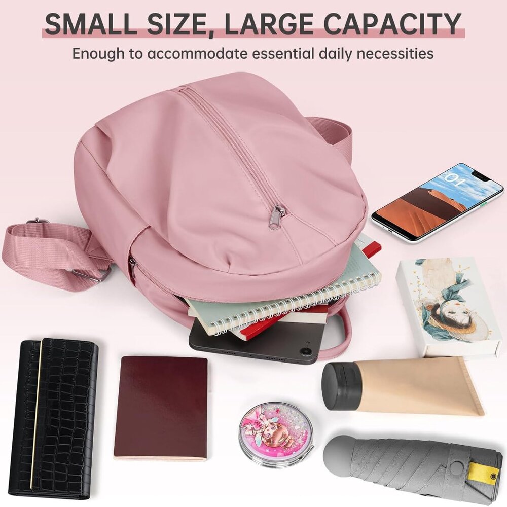 Adjustable Strap Pink Mini Backpack - Lightweight… - image 5